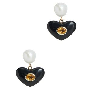 Lizzie Fortunato Enamored Earrings Black Agate